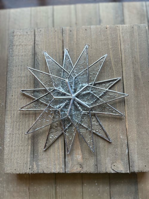 Image of Clear Vintage Star- stained glass