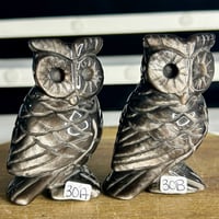 Image 1 of Silver Sheen Obsidian Owl