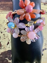 Image 2 of Solar Power Healing and Joy - Sunstone flower bangles charm bracelet