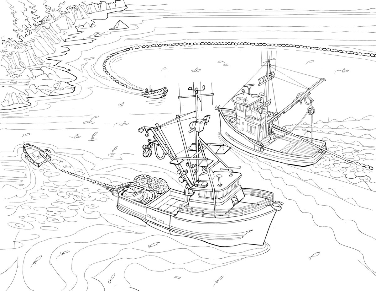 The Working Boats Coloring Book - PREORDER