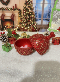 Image 2 of Red and Gold Blinged Jar