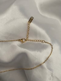 Image 2 of Dainty clover necklace (gold&white)