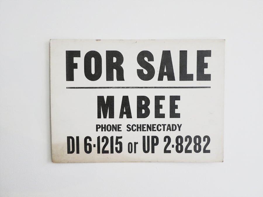 Image of NYC Vintage For Sale Sign from the 60s