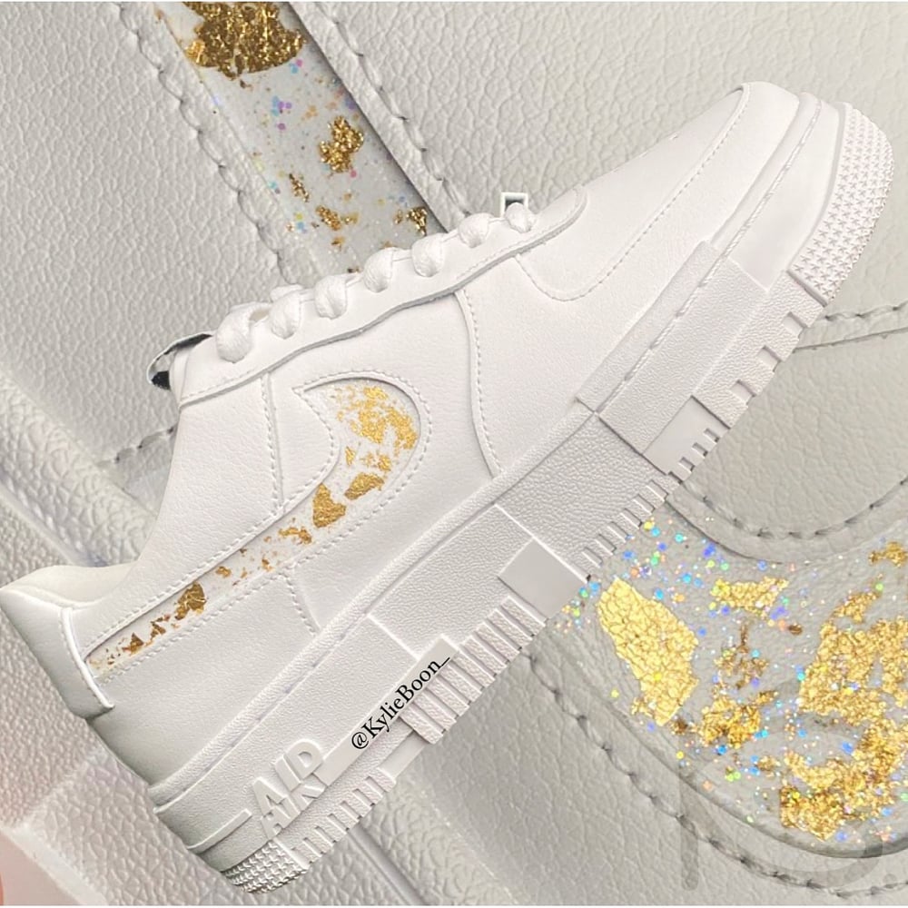 Image of Nike Air Force 1 Pixel x KylieBoon “Gold Leaf” 