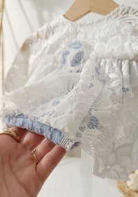 Image 4 of Photo prop | Newborn girls dress for photo shoots | Bella | blue and white