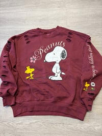 Small/medium Burgundy peanut destroyed sweatshirt