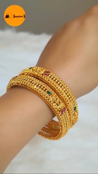 Image 1 of Goddess Laxmi Temple Bangles Set 
