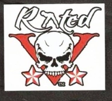 Image of Rated V skull style sticker