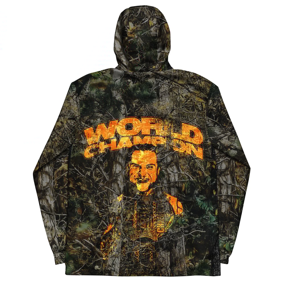 Image of Atticus Cogar "WORLD CHAMPION" Tree Camo Windbreaker