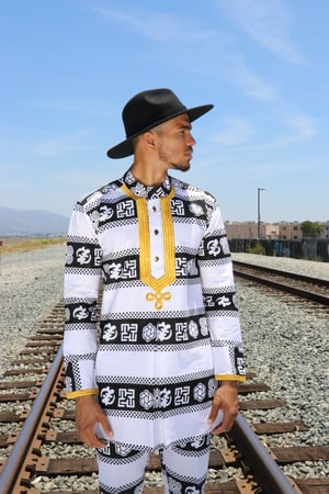 Image of The Sikani shirt-  blk/wht tribal 