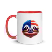 Image 18 of Independence Day Sloth USA Flag Coffee Mug