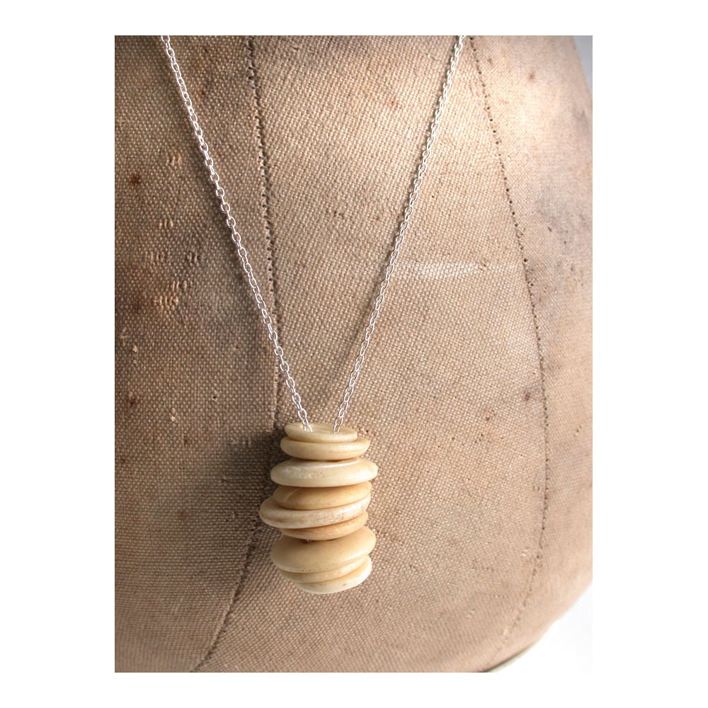 Image of button stack necklace