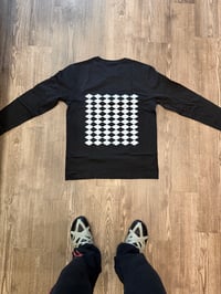 Image 1 of FISHSCALEMONEY CHESS NOT CHECKERS LONG SLEEVE SHIRT IN BLACK 