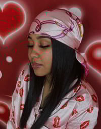 Image 2 of  Pink on Pink Silk Head Scarf 