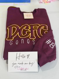 Image 2 of DCFC 3D embroidery sweatshirt maroon and Gold, Adult