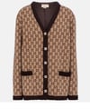 Women's Brown GG Jacquard Wool Cardigan