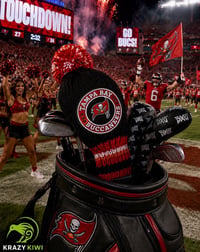 Image 2 of Tampa Bay Buccaneers custom Golf Club Cover hand knit logo NFL fan  gift