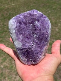 Image 7 of Amethyst Base Cut With Polished Agate #2494