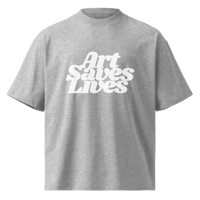 Image 3 of Art Saves Lives organic oversized high neck t-shirt