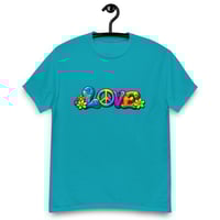 Image 10 of Unisex classic tee, Love, Peace and Flowers Retro Tee