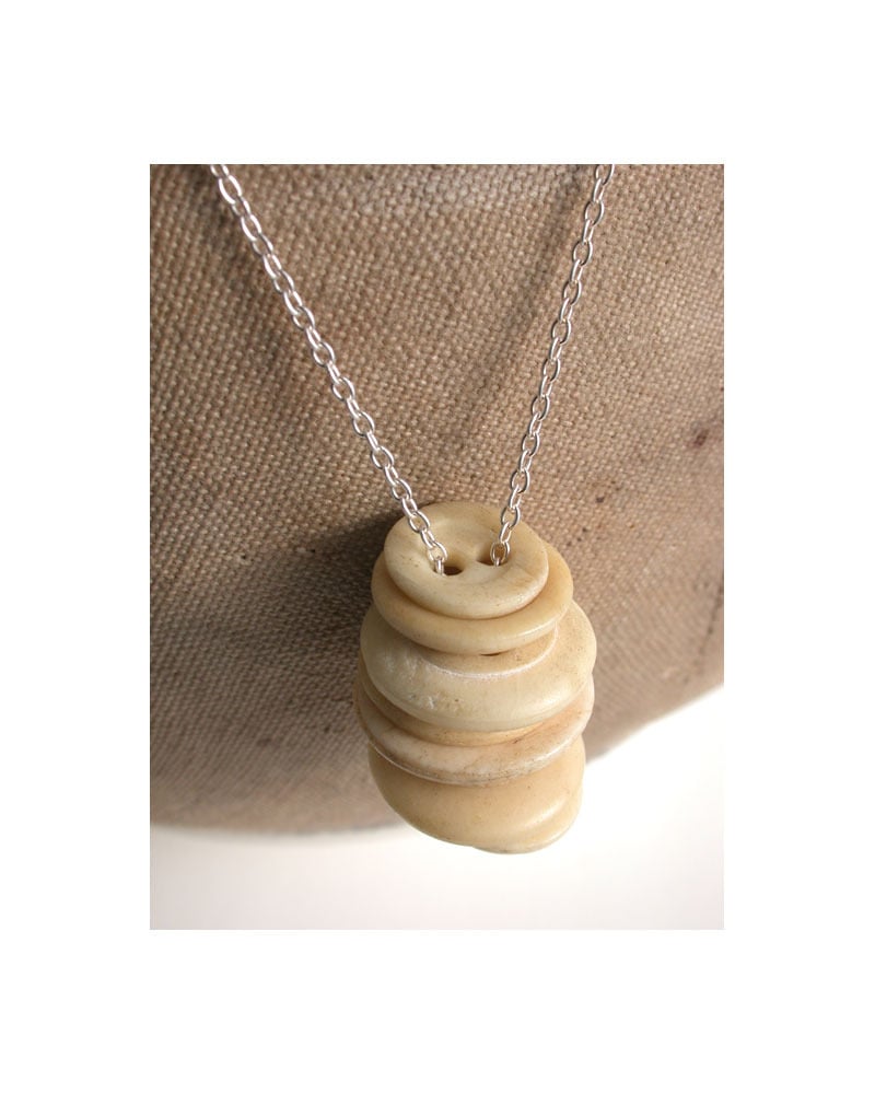 Image of button stack necklace