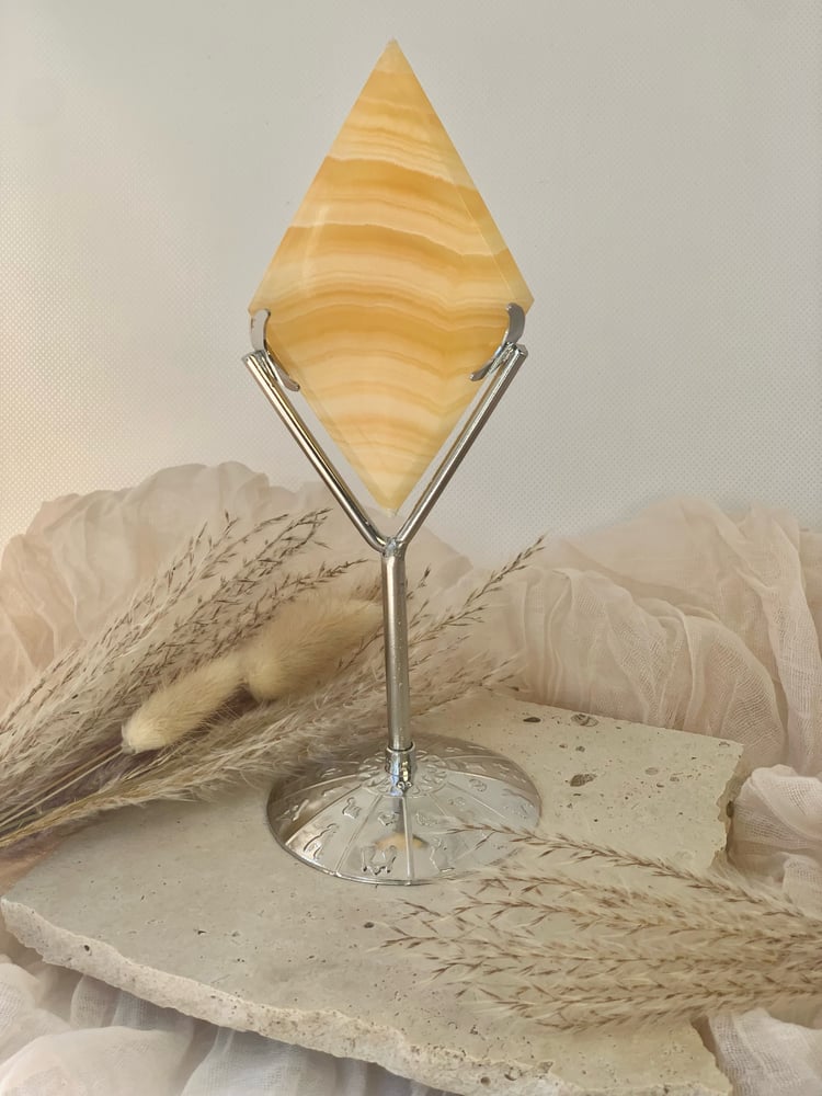 Image of Honey Calcite Rhombus With Stand 