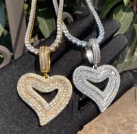 Image 1 of Iced Out Heart Tennis Necklace