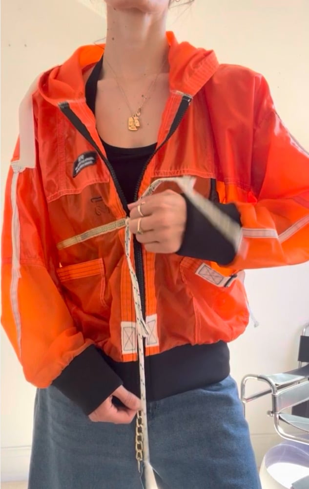 Orange Hooded Parachute Jacket