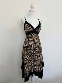 Image 1 of 00s Print brown dress // M