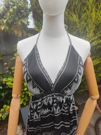 Image 6 of Havana Halter Dress- classic statement holiday piece- one size - BLACK