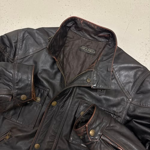 Image of 1990s Leather Cropped Biker Jacket, Size Medium