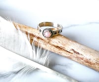 Image 4 of Handmade Steing Silver Celestial Starry Pink Opal Ring 925