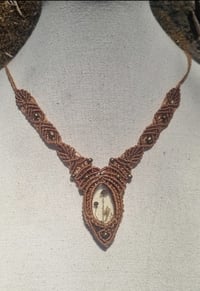 Image 3 of Macrame Mushroom Citrine Necklace 