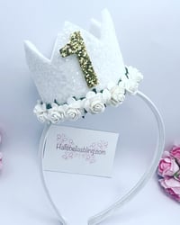 Image 1 of White Headband Birthday Crown
