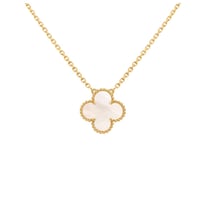 Image 1 of White&Gold Clover Necklace
