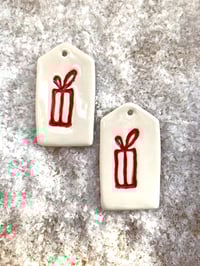 Image 2 of Ceramic Christmas rectangular Tags
