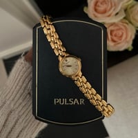 Image 1 of Vintage Gold Pulsar By SEIKO Gold Round Dial ✨New in Box✨