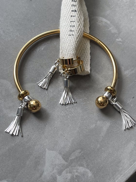 Image of Golden Steel and Silver Swish Bracelet 