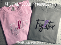 Image 1 of Fighter Embroidered T-shirt / Custom Colors