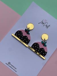 Image 1 of Plum Puddins with pink/green holly