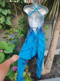 Image 10 of Mykonos tie dye jewelled jumpsuit - purple blue
