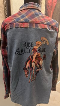 Vintage Orange/Blue Flannel Shirt Ride Sally Ride