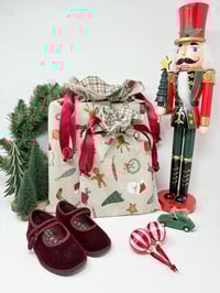 Image 1 of Le Pochon-Cadeau doublé toile de coton Santa Baby