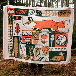 Fox Quilt Fleece Blanket 