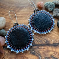 Image 3 of Black Salmon Skin with Sparkle and Trade Beads