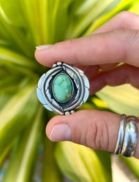 Image 4 of Verde Valley Double Leaf Ring with Hand-Stamped Band