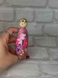 Image 3 of FLORA - Floral patterned Peg Doll