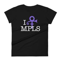 Image 1 of I [PRINCE] MPLS Fem Fit T-shirt (White Text)