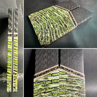 Image 1 of Crosscut Carbon Fiber & Mammoth Tooth Segmented Knife Scales 