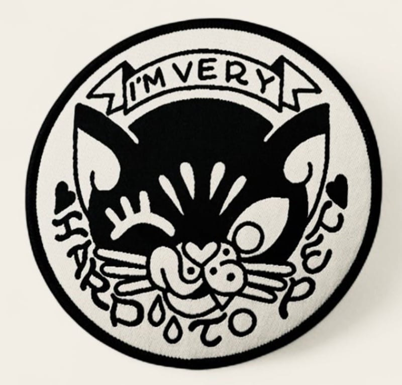 Image of Hard to pet cat woven patch